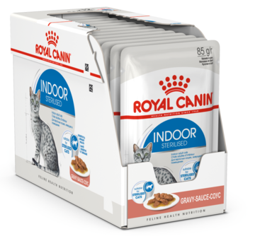 ROYAL CANIN Indoor Sterilised Влажный корм для кошек постоянно живущих в помещении 28шт*85г (в соусе, пауч)