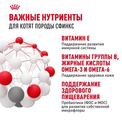ROYAL CANIN Kitten Sphynx Полнорационный сухой корм для котят породы сфинкс в возрасте до 12 месяцев 400г