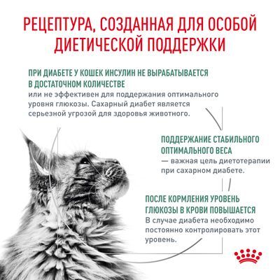 Royal Canin Diabetic DS46 Feline for cat Cухой корм для взрослых кошек при сахарном диабете 1,5кг