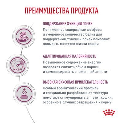 ROYAL CANIN Renal for Cat Cухой корм для взрослых кошек для поддержания функции почек 350г
