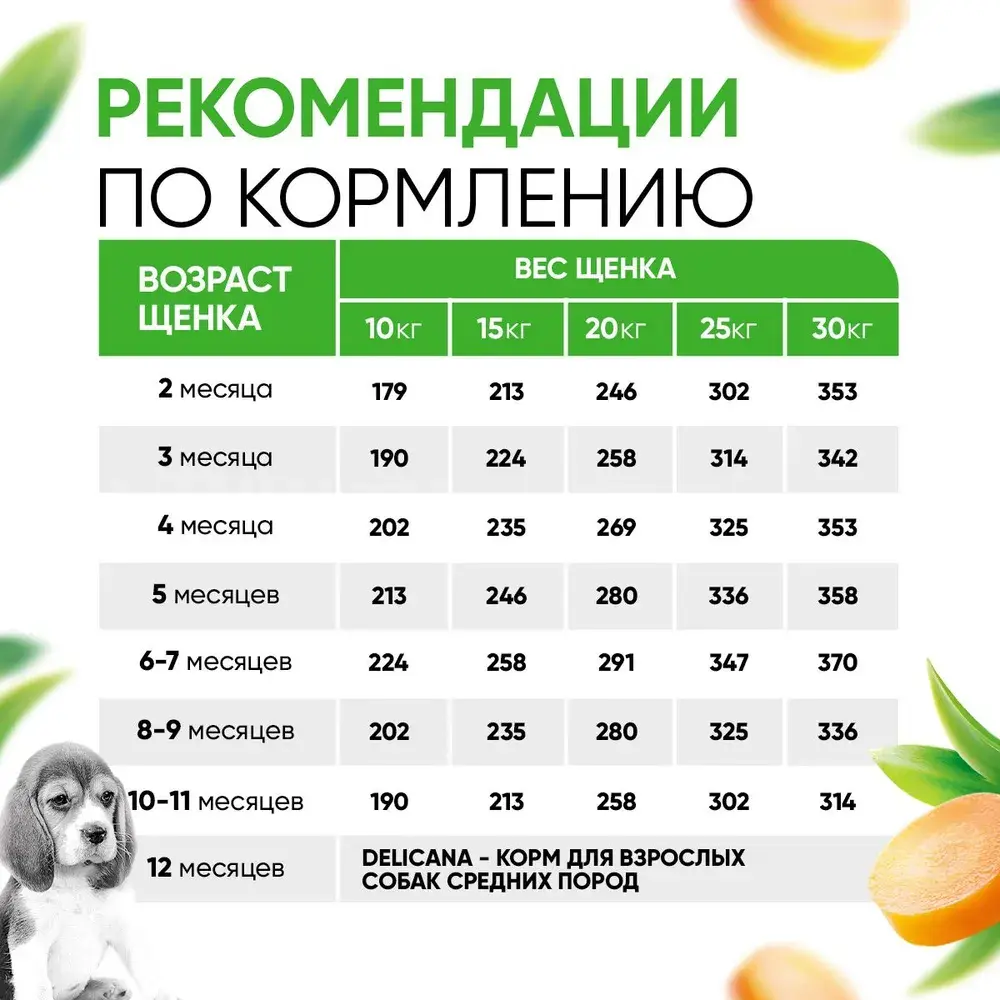 DELICANA Сухой корм для щенков средних пород Ягненок с рисом 12кг