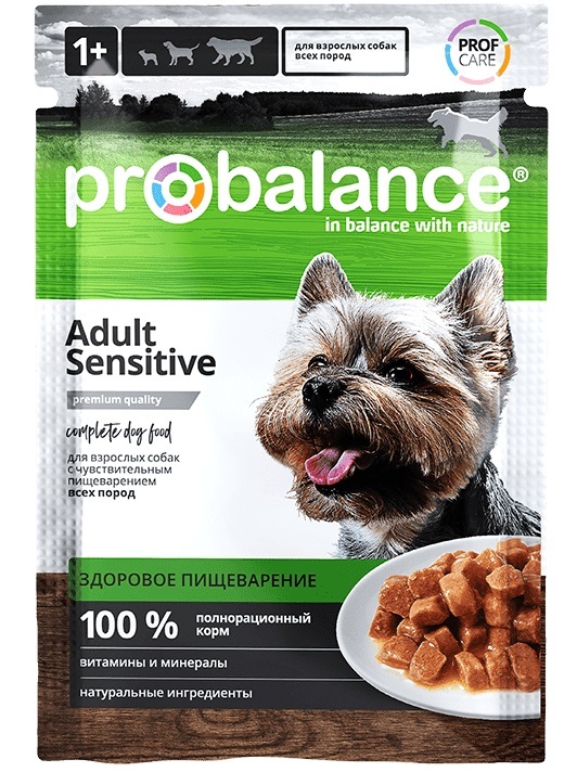 ProBalance Dog Adult Sensitive Консервированный корм для взрослых собак с чувствительным пищеварением 85г 