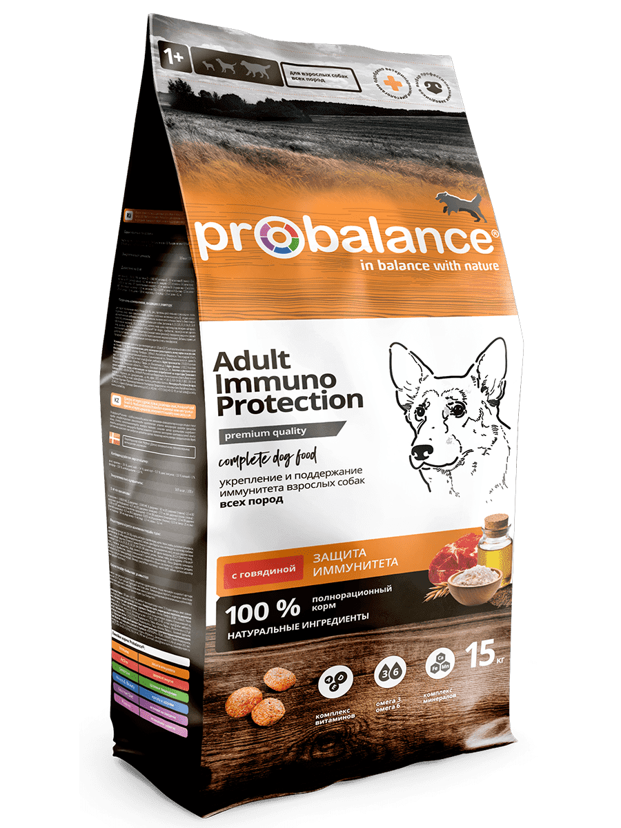 ProBalance Immuno Adult Beef Сухой корм для взрослых собак, с говядиной 15кг