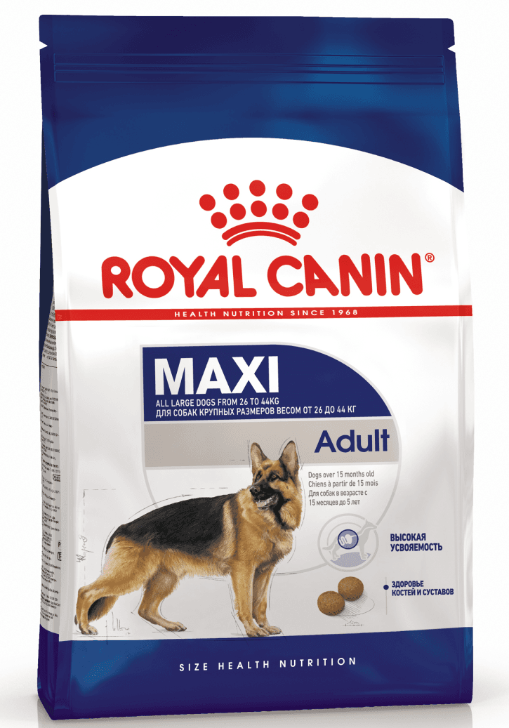 ROYAL CANIN MAXI dogs Adult Сухой корм для собак крупных пород в возрасте от 15 месяцев до 5 лет 15кг