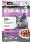 ProBalance Adult Cat Gourmet Diet Влажный корм для привередливых взрослых кошек, с телятиной и ягненком 85г (пауч)