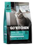 GO'KITCHEN Беззерновой для котят и кошек всех возрастов с лососем, морской рыбой, фруктами и овощами, GRAIN FREE Salmon&Seafish 1,36кг