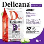 DELICANA Сухой корм для взрослых собак мелких пород Индейка с овощами 8кг