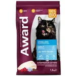 Сухой корм AWARD Sterilized для взрослых стерилизованных кошек с белой рыбой 1,5кг