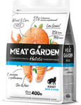 MeatGarden BASIC Skin & Hair Сухой корм для взрослых кошек для здоровья кожи и шерсти, с лососем и креветками 400г