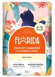 Паучи FLORIDA для котят кусочки с индейкой и тыквой в желе 85г